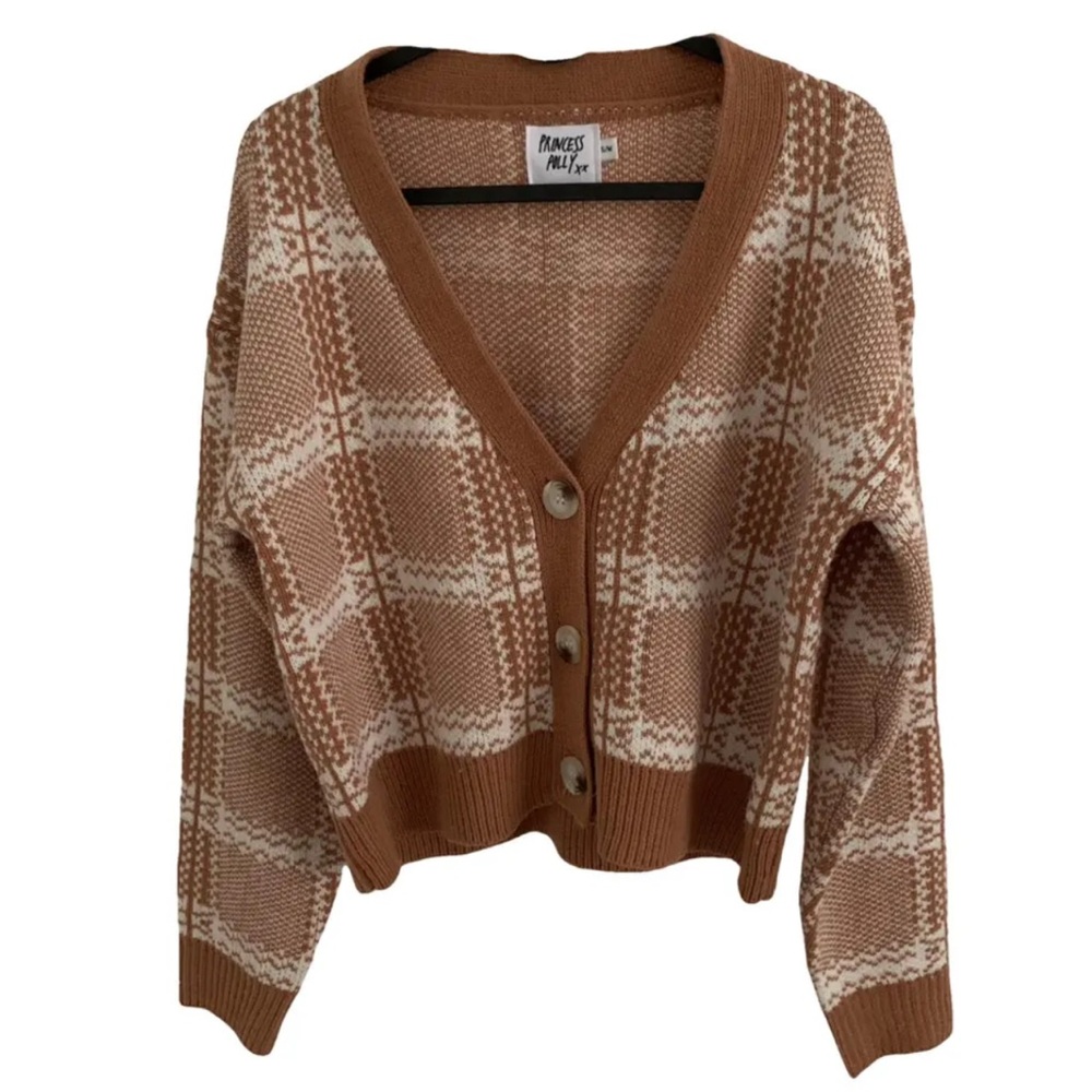 Princess Polly Pink Check Cropped Cardigan size M/L - Picture 13 of 13